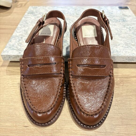Dolce Vita Shoes - Dolce Vita Women's Hardi Slingback Heel Brown Sandal Loafer, casual Size 5.5